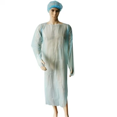 Gown tal-Iżolament tal-plastik Gown CPE